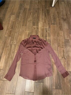 ASOS Design Regular Sheer Shirt With Western Satin Yoke In Mink-Purple